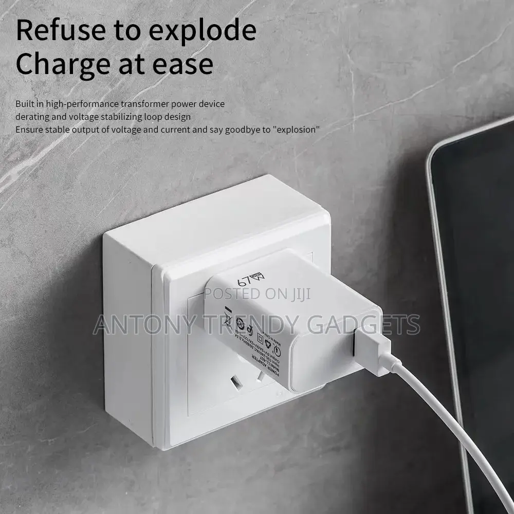 67w Super Fast Charger for Xiaomi Redmi | Type-C Original Adapter