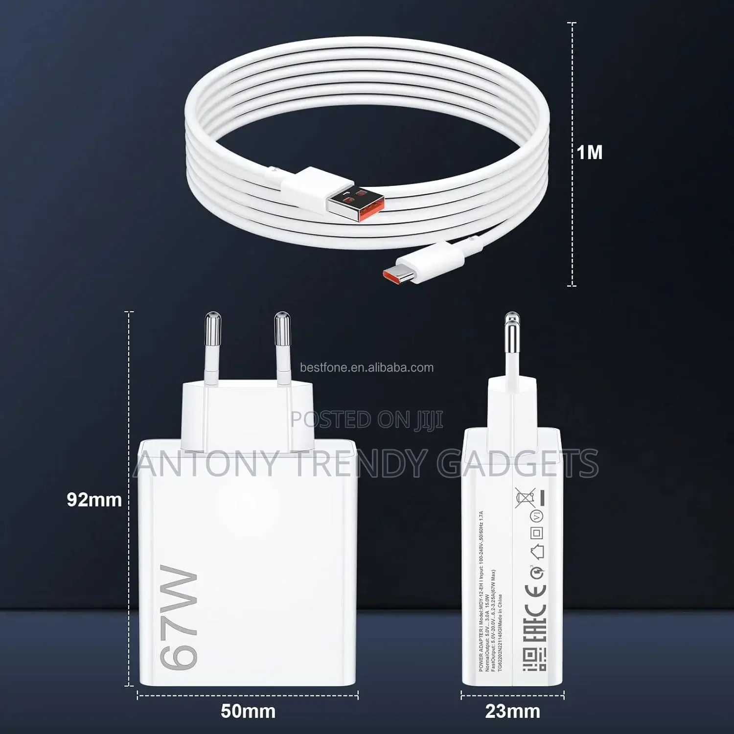 Xiaomi 67w Quick Charge Eu Plug | Type-C Cable Included