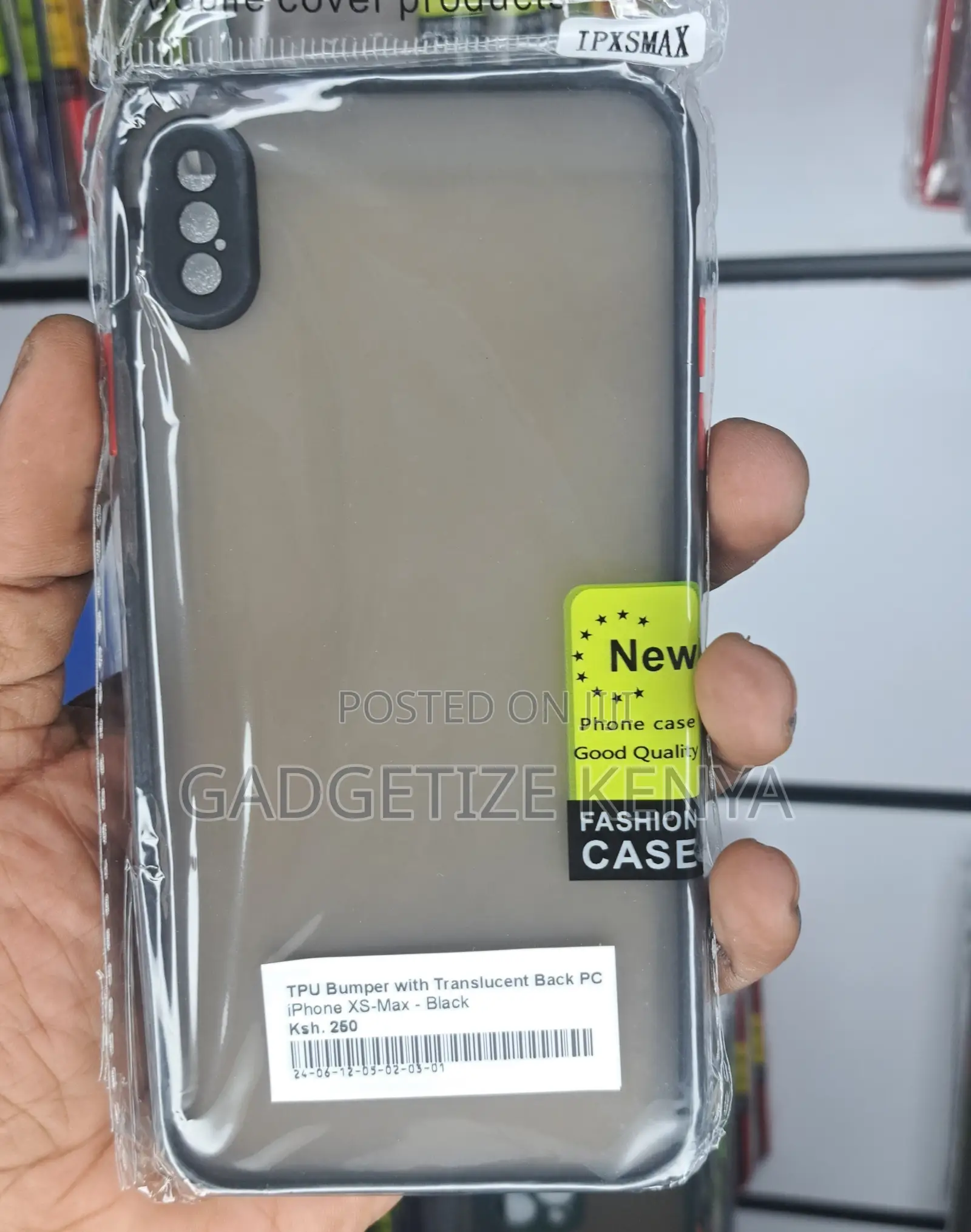Bumper Phone Case for iPhone Xs-Max With Back Translucent Pc