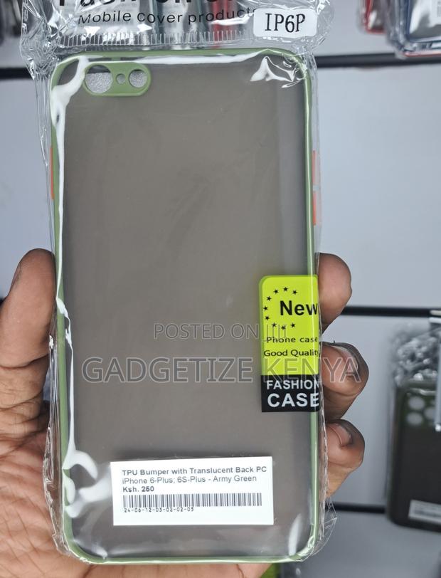 Case Cover for iPhone 6-Plus; 6s-Plus With Bumper and Translucent Back - thumbnail 4