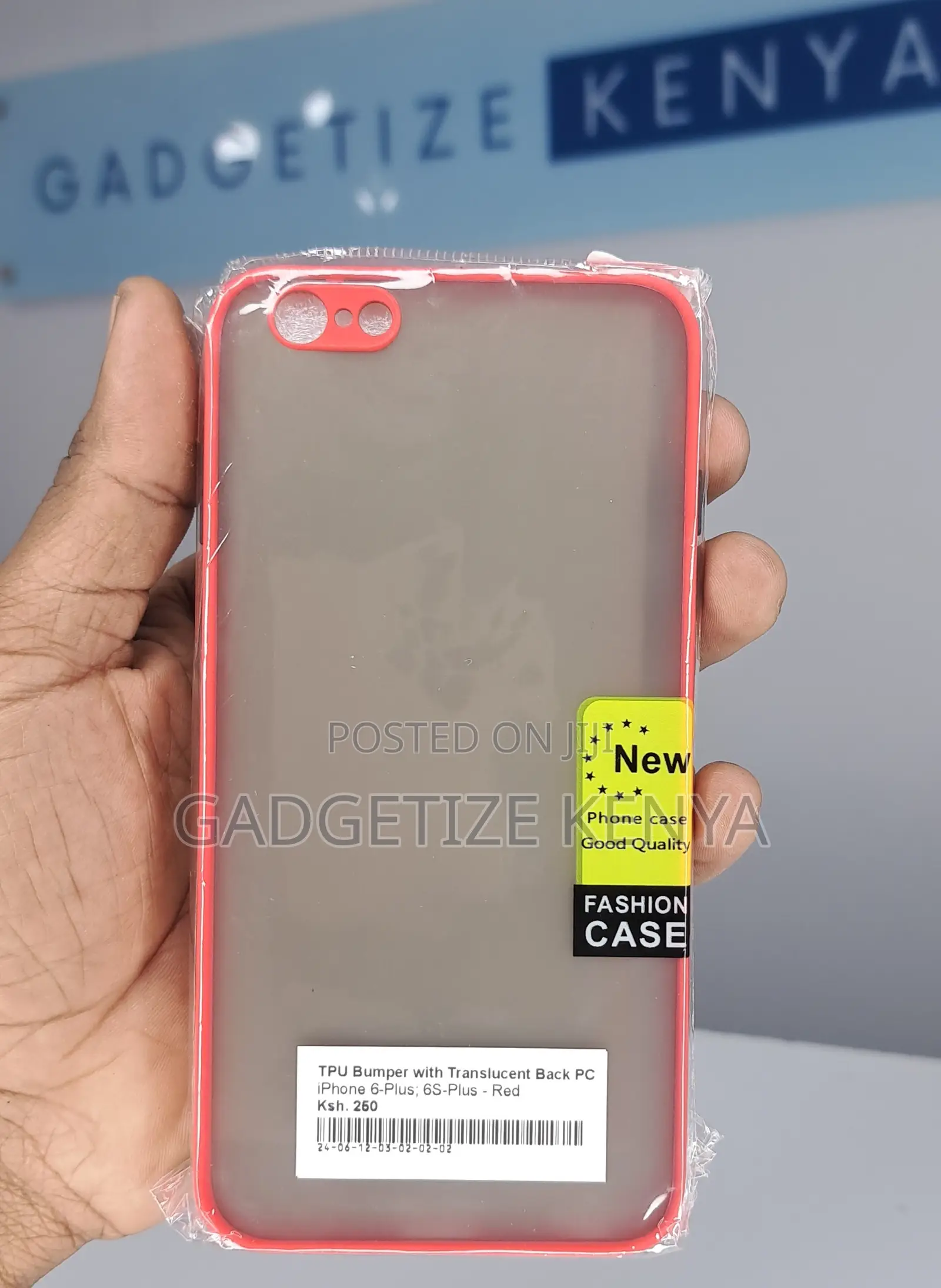 Case Cover for iPhone 6-Plus; 6s-Plus With Bumper and Translucent Back