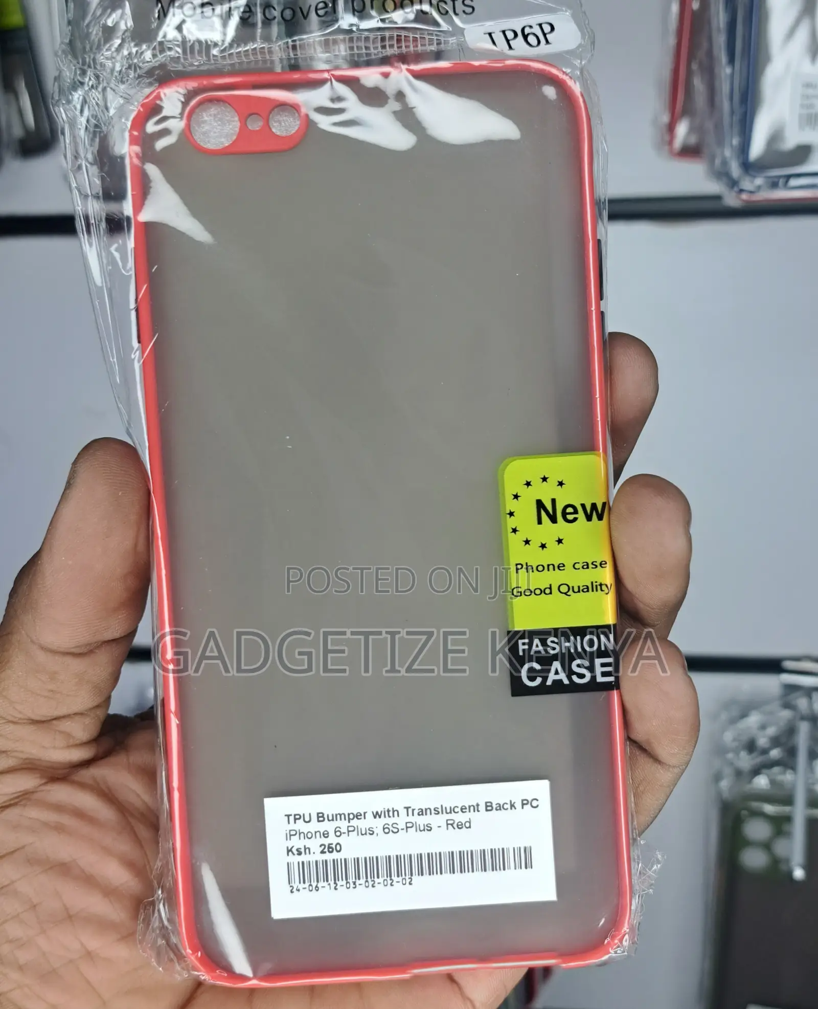 Case Cover for iPhone 6-Plus; 6s-Plus With Bumper and Translucent Back