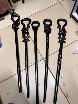 Elegant Hand-Carved African Walking Sticks
