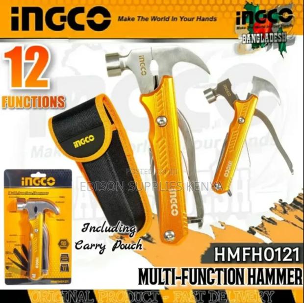 Ingco Multi-Function Hammer Multi Tool Pliers Utility Knife Hex Keys - main view