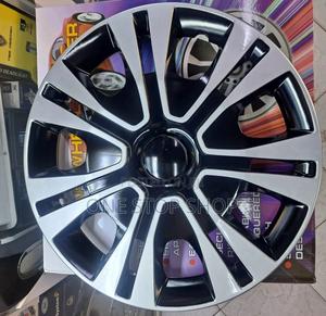 15" Unique Silver Black Sporty Wheel Caps Covers 4pcs - thumbnail 2