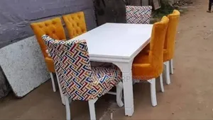 Wooden Upholstered 6-Seater Dinning Set
