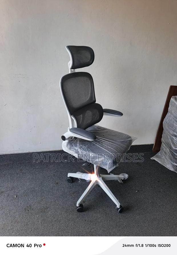 Orthopedic Double Back Office Chair White Color - thumbnail 4