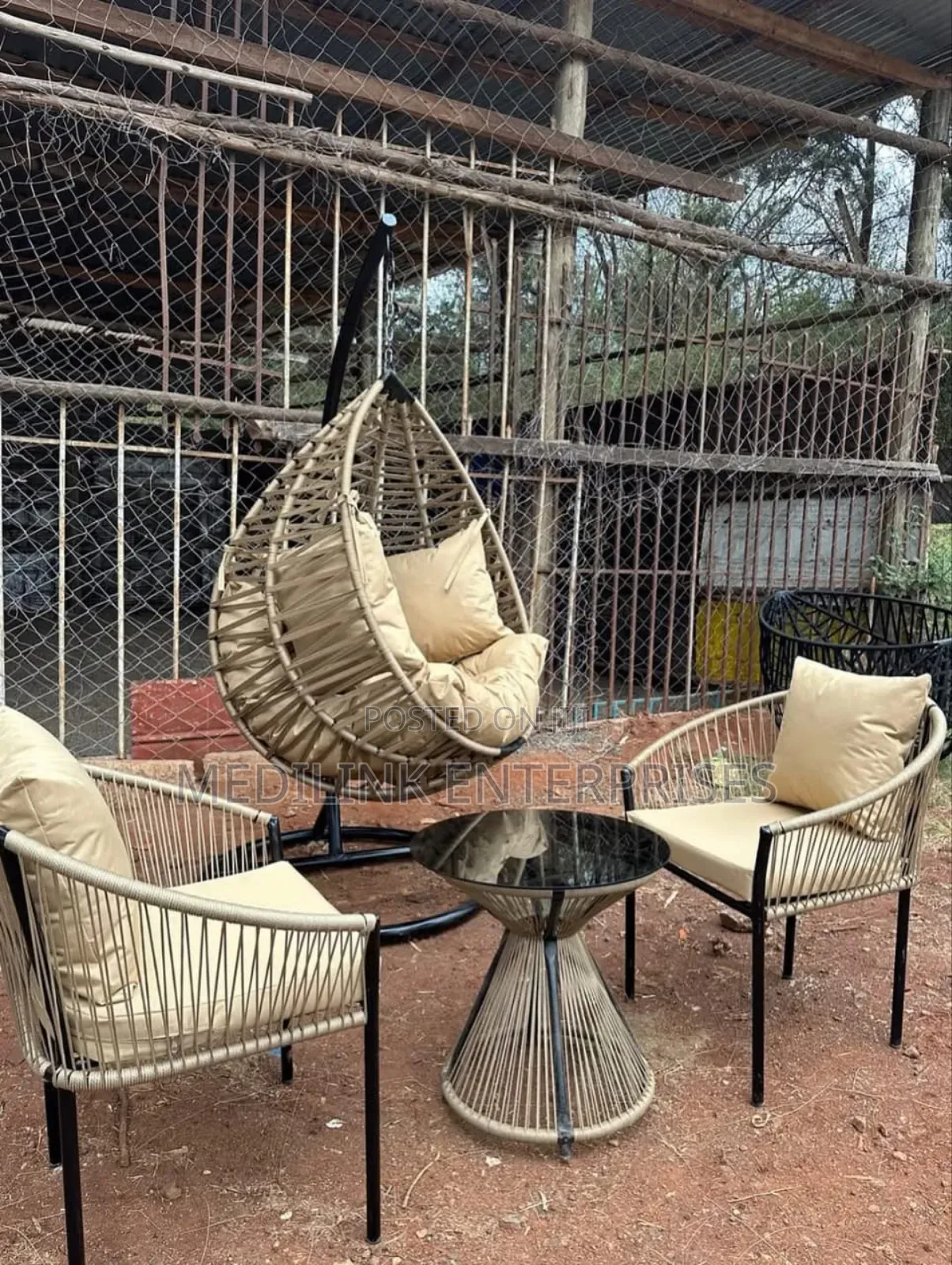 Metallic Handwoven Two Seater Set