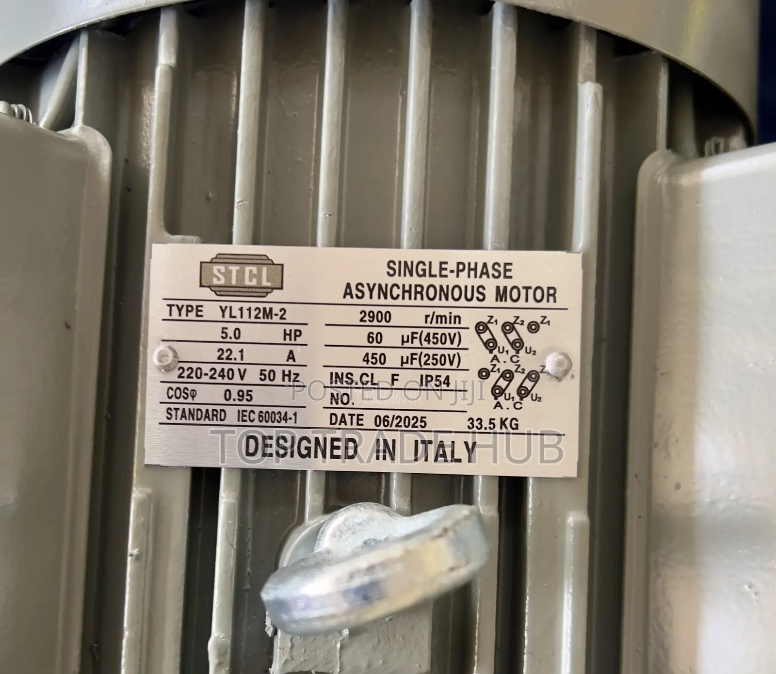 Stcl 100% Copper  Single Phase Electric Motor 5hp 2900rpm(High-speed)