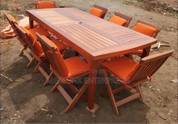 Customized Cushioned 8-Seater Outdoor Dining Room - main view
