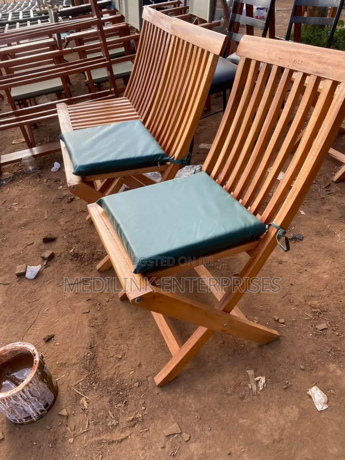 Cushioned Foldable Wooden Chairs