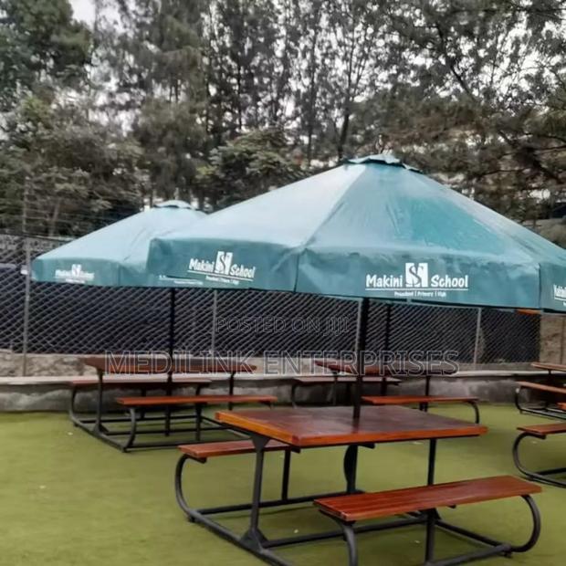 Modern Outdoor Institutional Setting(Umbrella Benches? - main view