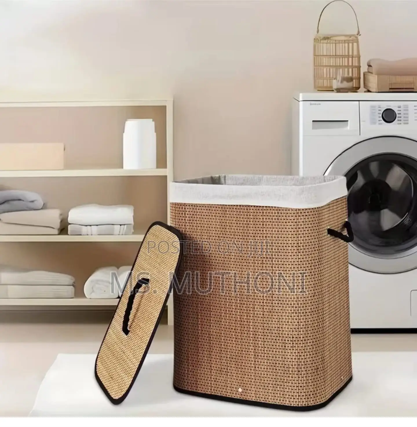 Collapsible/ Foldable Bamboo Laundry Basket