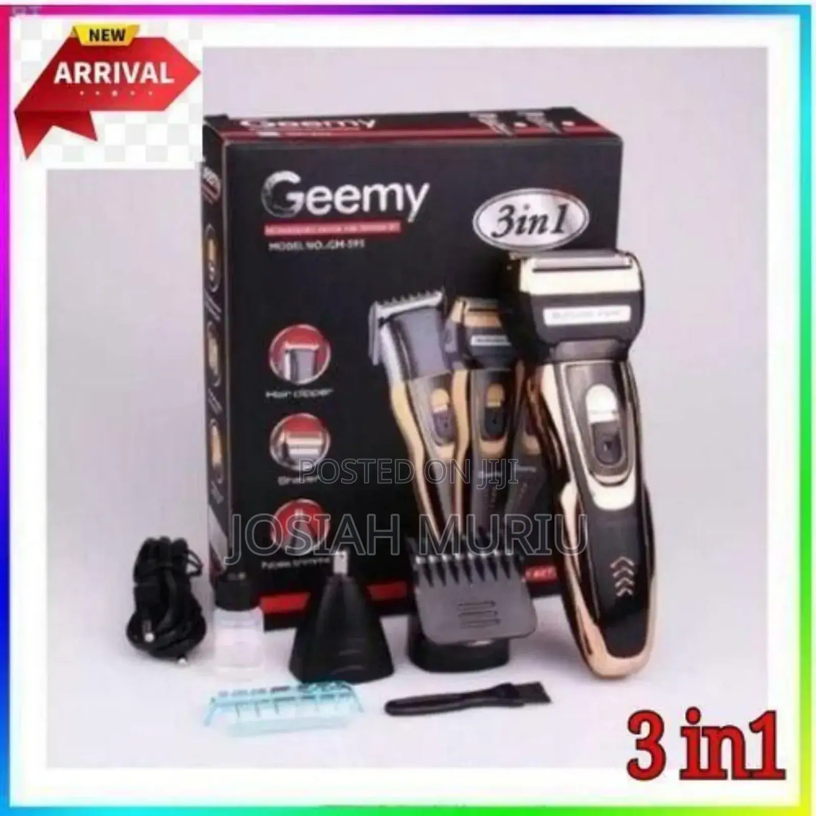 Geemy 3 In1 Gemy Rechargeable Hair Clipper,Shaver,Smoother