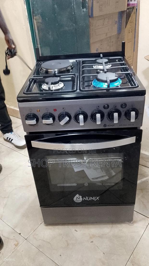 Nunix 50 by 55 Free Standing Cooker 3+1 Electric Oven - main view