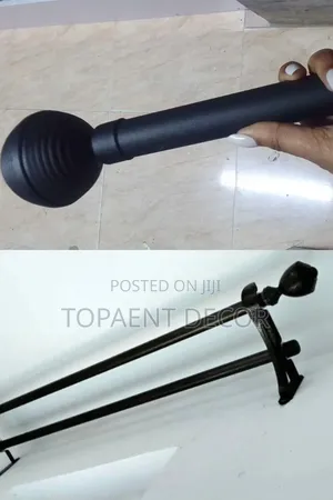 Black, Double And Single Powder Coated Window And Door Curtains Rods