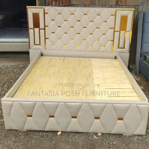 5x6 Beige Diamond-Pattern Bed - Few Units Remaining