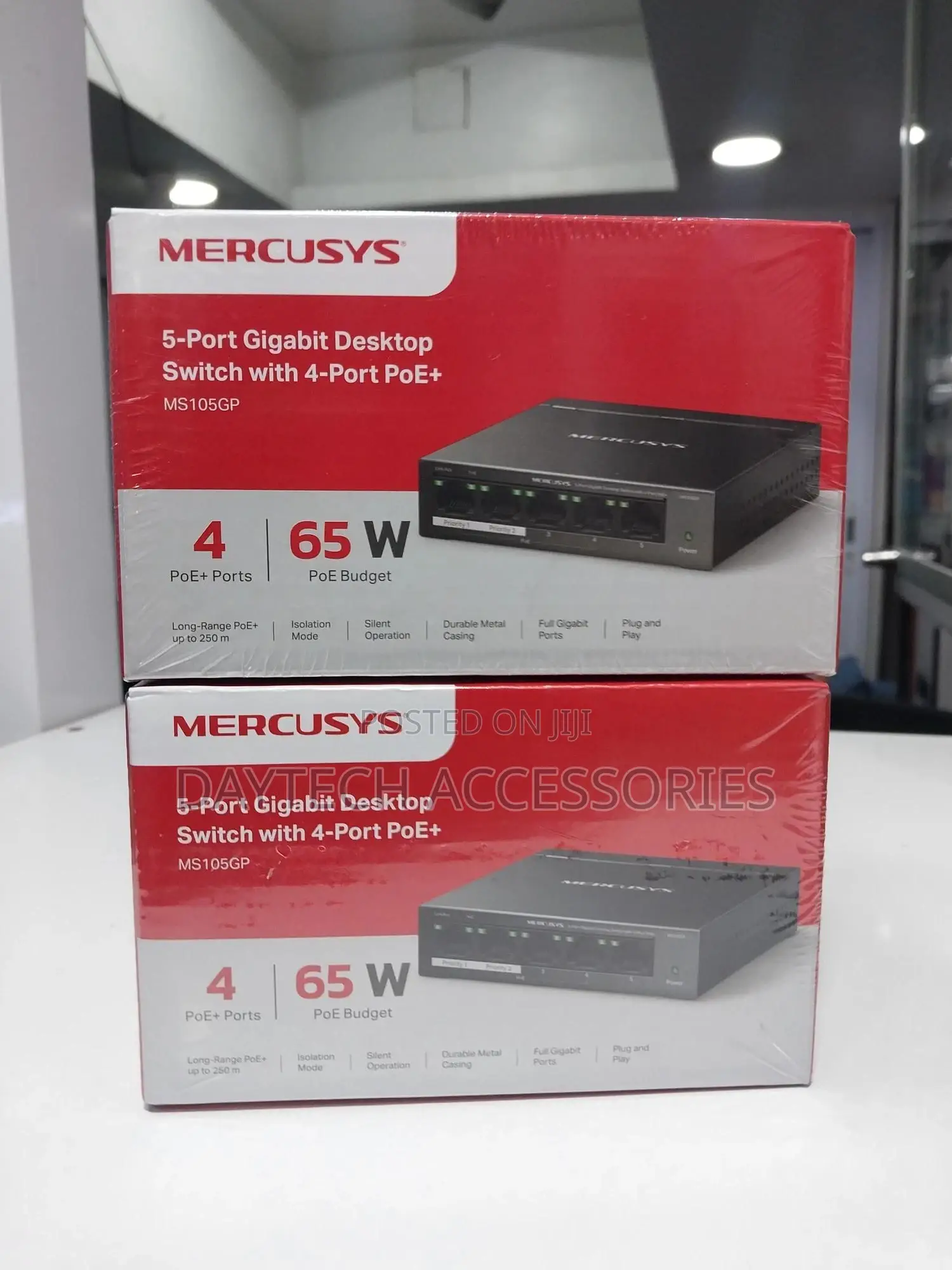 Mercusys 5-Port Computer Gigabit Ethernet Switch With 4-Port Poe+, 65w