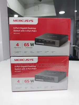 Mercusys 5-Port Computer Gigabit Ethernet Switch With 4-Port Poe+, 65w