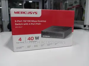 Mercusys 6 Port 10/100mbps Desktop Switch With 4 Poe+ Ports 40w Poe.