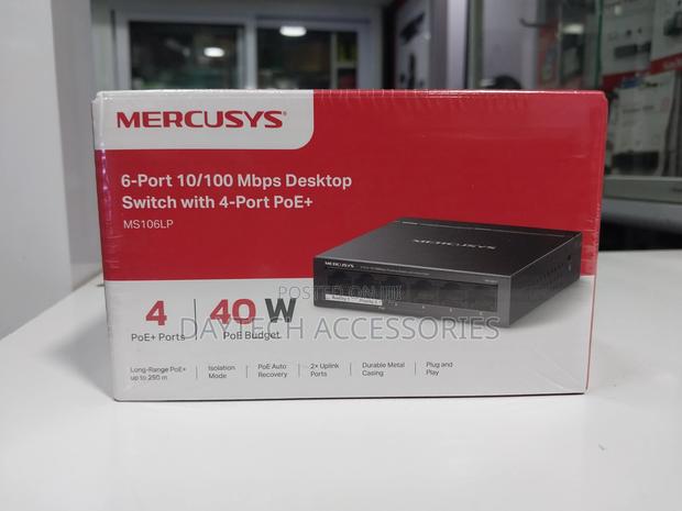 Mercusys Ms106lp 6-Port 10/100mbps 4-Port Poe Desktop Switch
