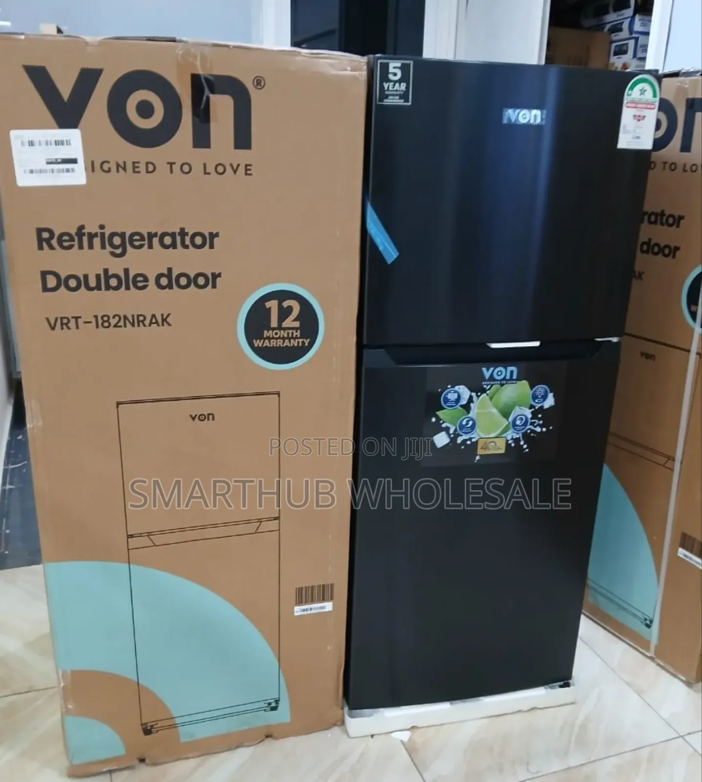 182 Litres No Frost Von Fridge TMF VRT - 182nrak Dark Refrigerator