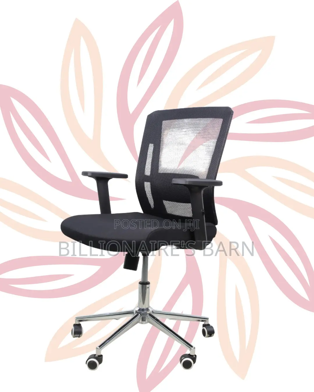 Ergonomic Mid-Back Chair With Chrome Base | Delivery Available