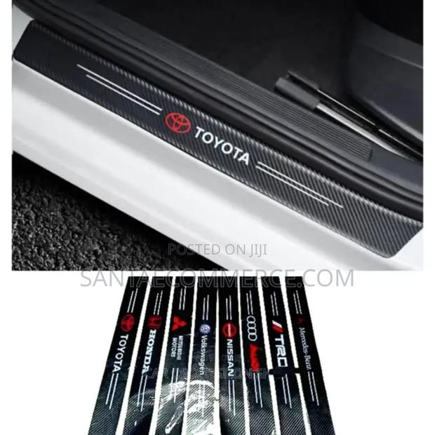 4pcs Car Door Side Step Sill Strip Sticker Protectors