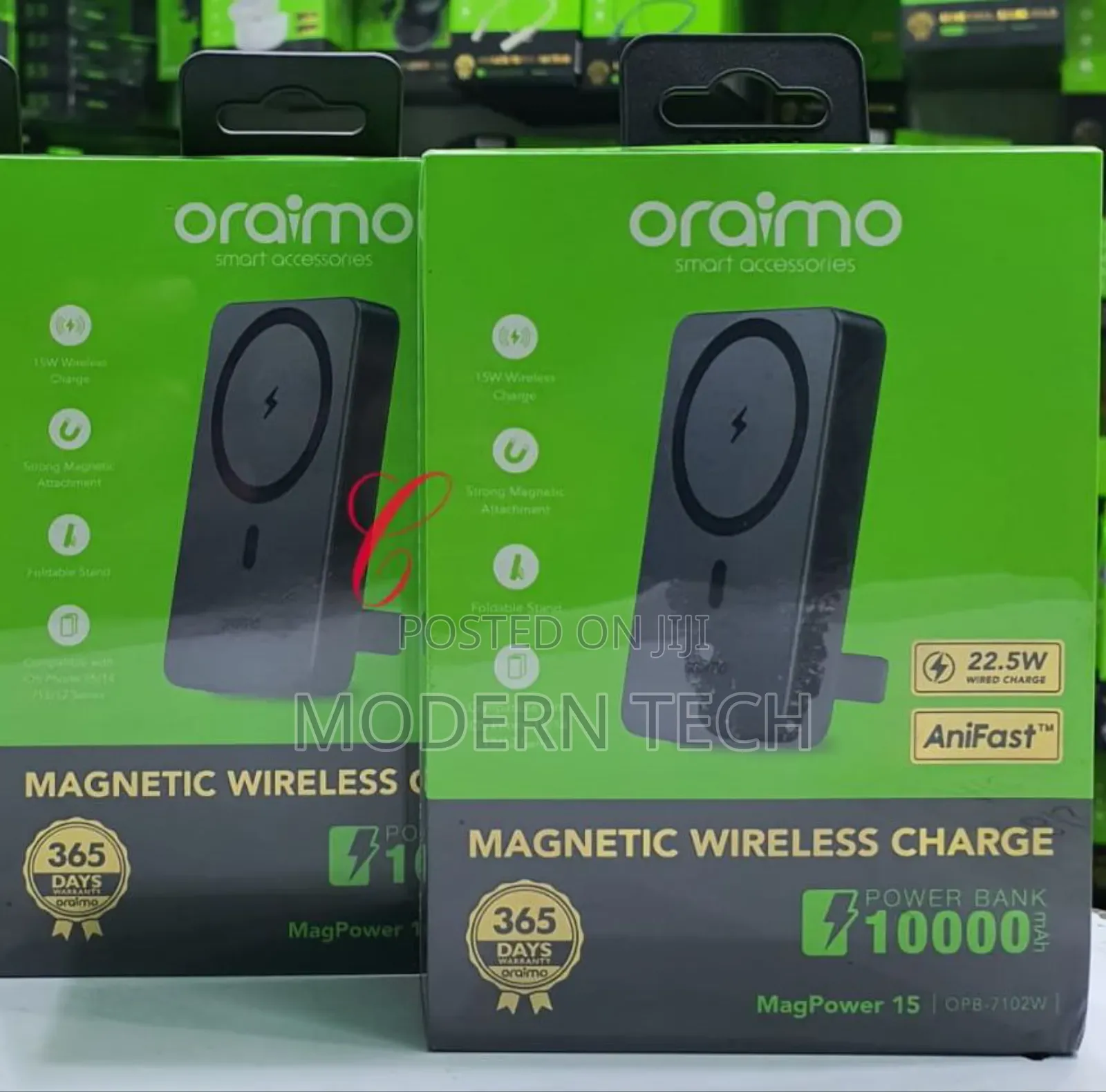 Oraimo Magpower 15 10000mah Wireless and Wired Power Bank Opb 7102w