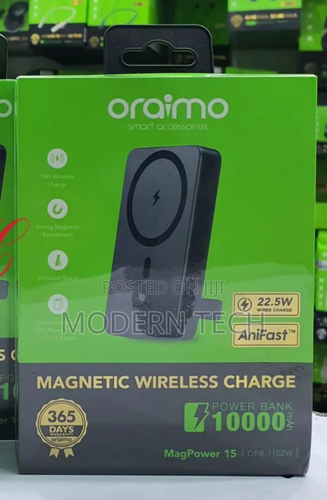 Oraimo Magpower 15 10000mah Wireless and Wired Power Bank Opb 7102w