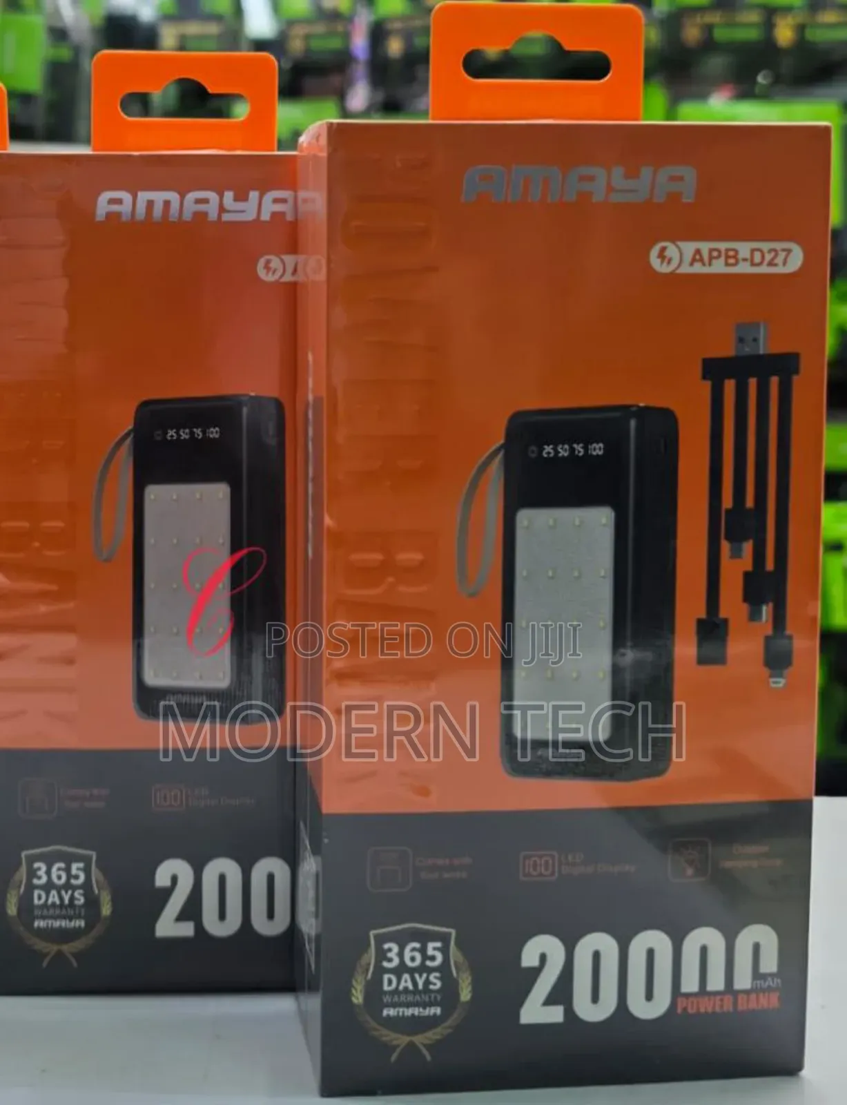 Amaya Apb-D27 20000mah Power Bank *With Detachable 4 Cables