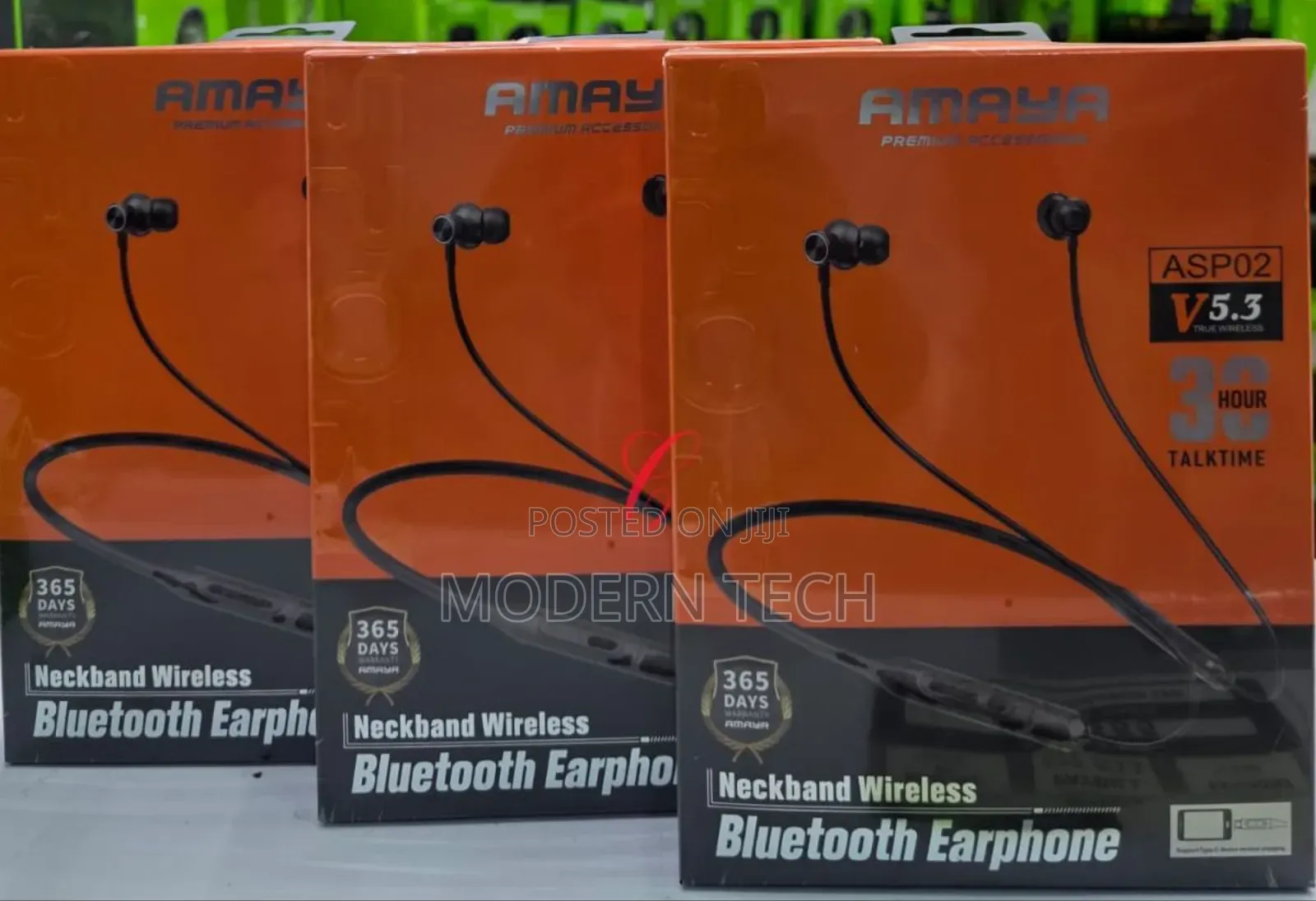 Amaya Asp02 Sports Bluetooth Neckband Earphones 30h Battery