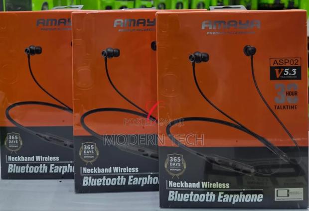 Amaya Asp02 Sports Bluetooth Neckband Earphones 30h Battery - main view