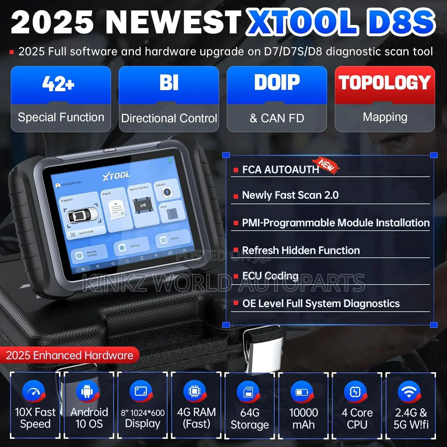 Xtool D8s Car Bidirectional Obd2 Diagnostic Scanner Key Programming