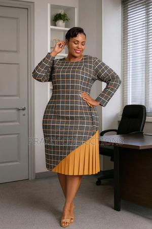 Elegant Plaid Midi Dress - thumbnail 2