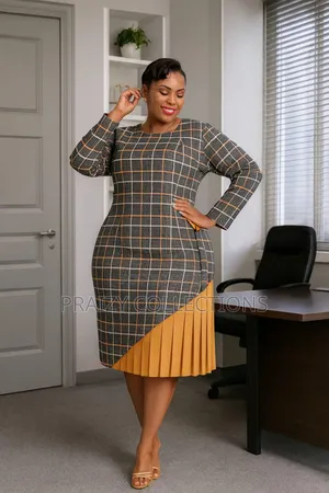 Elegant Plaid Midi Dress