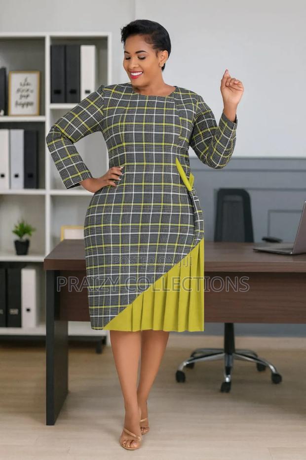 Elegant Plaid Midi Dress - thumbnail 5
