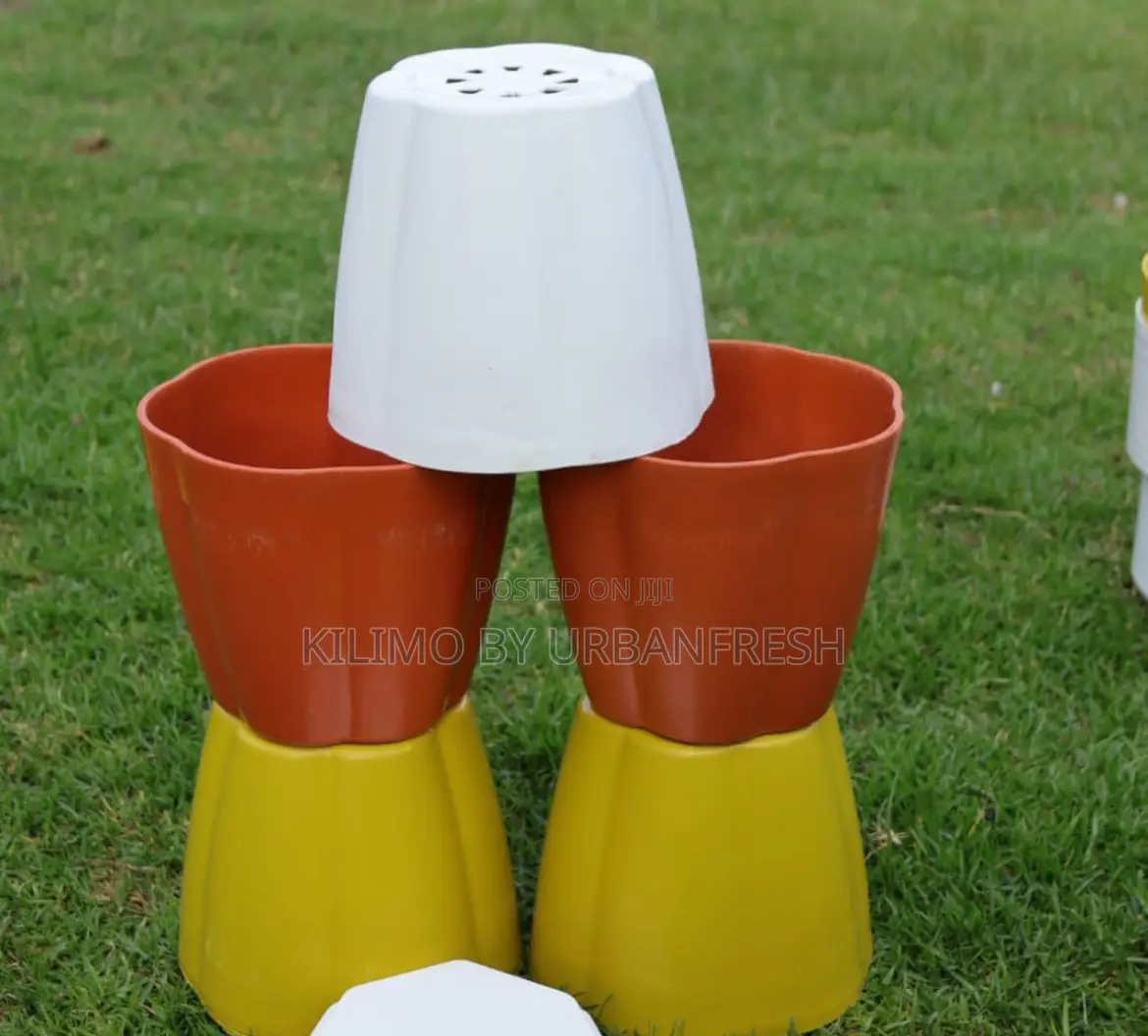 Assorted Colored Planting Pots