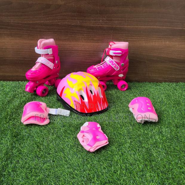 Flame Helmet Pink Skates Full Set(Adjustable) - thumbnail 2