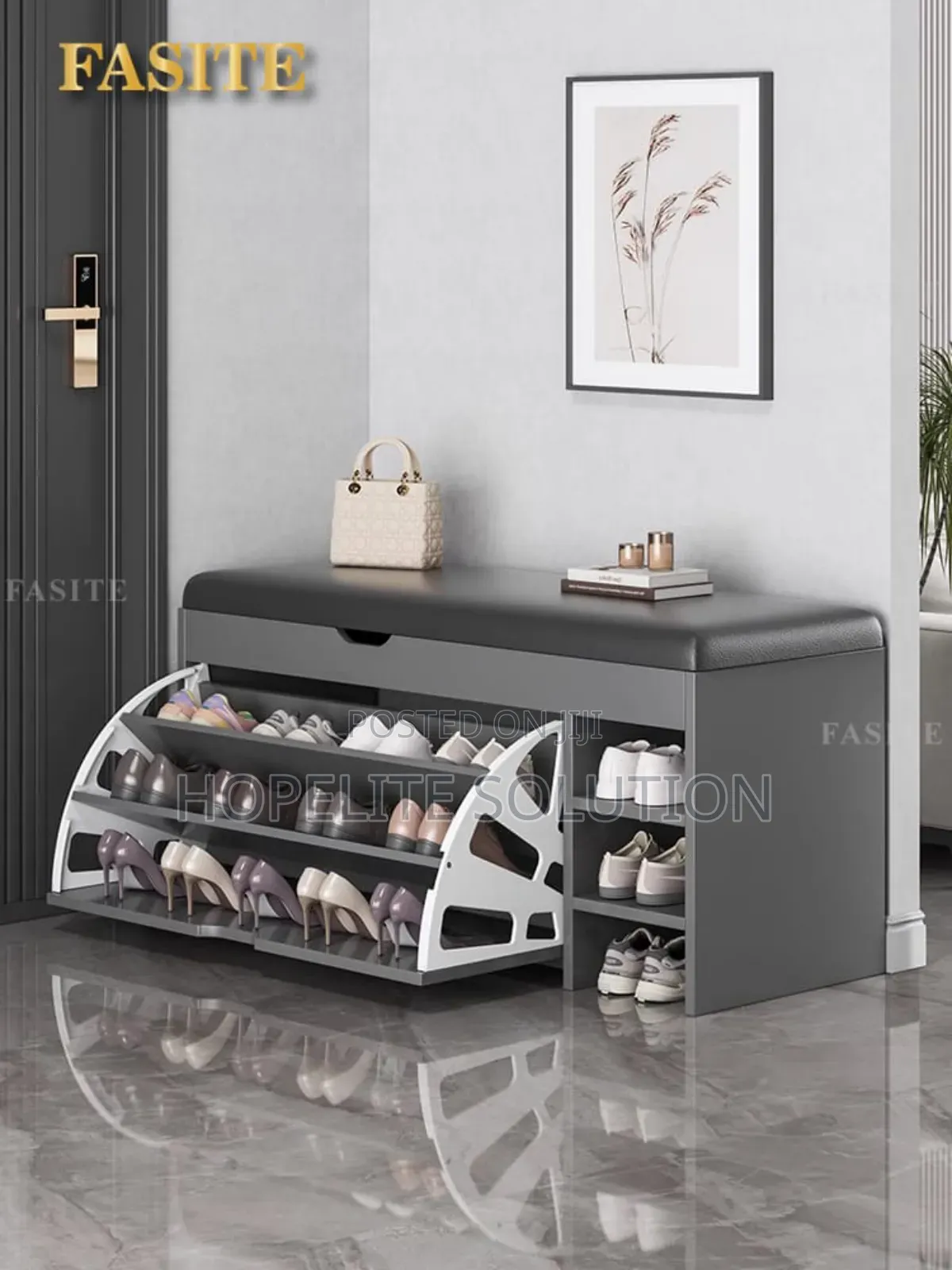 Modern Bucket Flip Shoe Cabinet