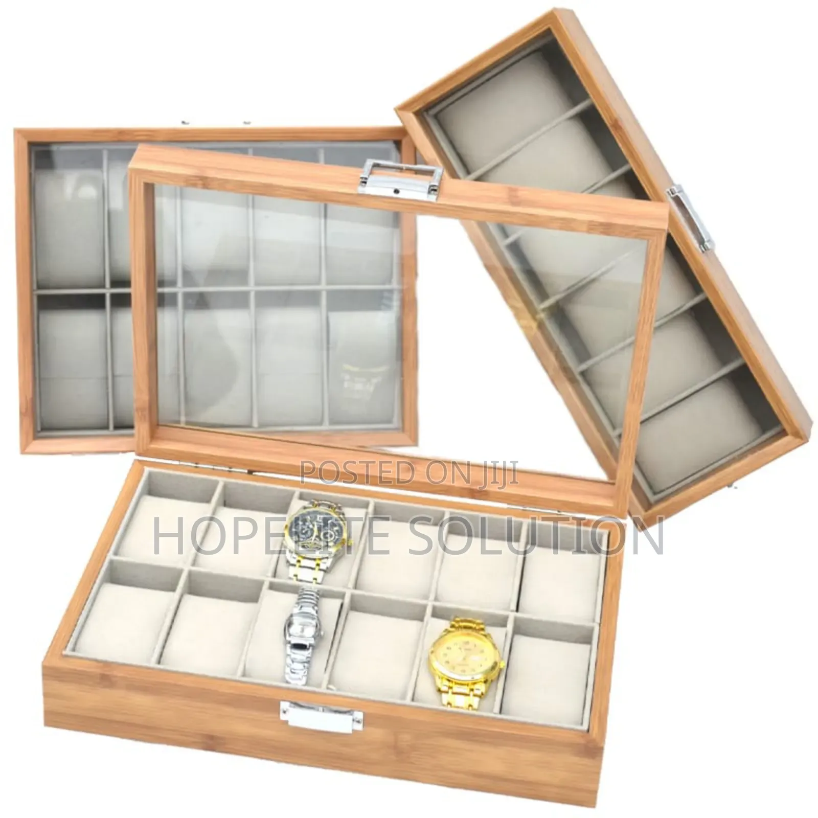 12 Slots Wooden Watch Organizer