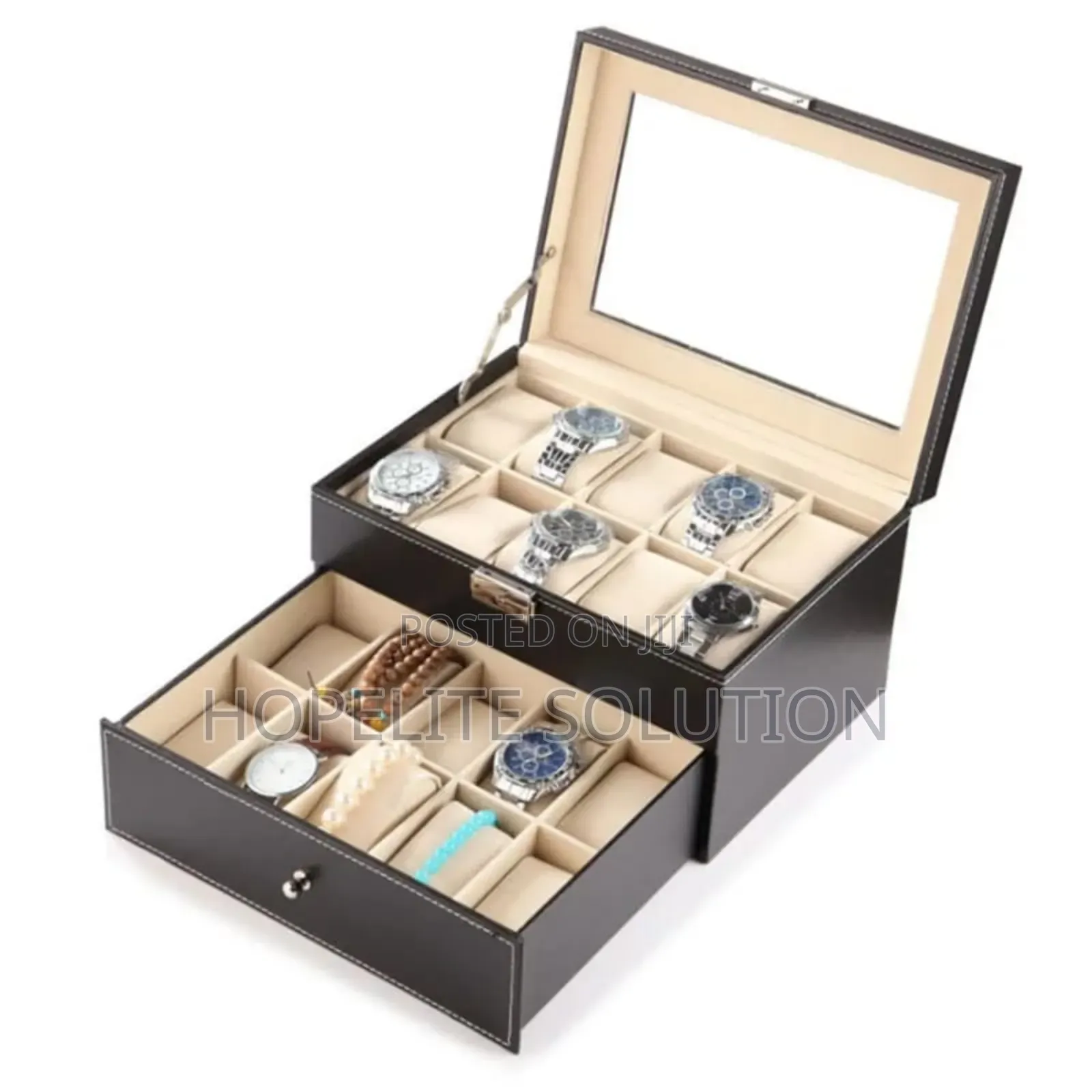20 Slots Leather Watch Organizer