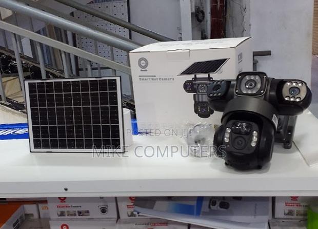 6mp Triple Lens Triple Screen 4g CCTV Camera Outdoor 3.4mm