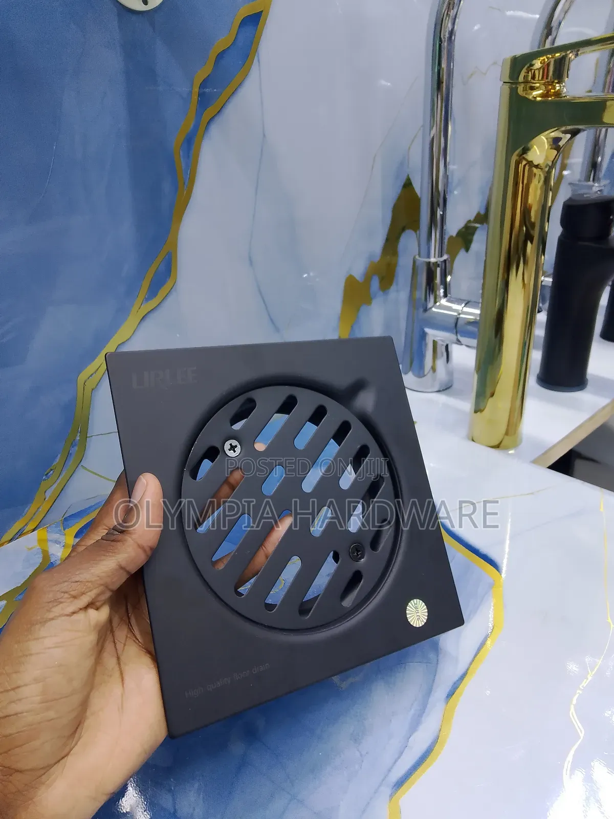 Black Lirlee Floor Drain