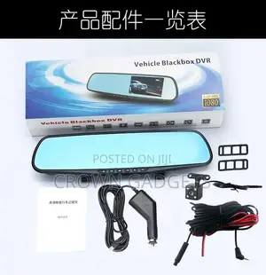Dual Lens 1080p Car Mirror DVR With Parking Mode Loop Recording