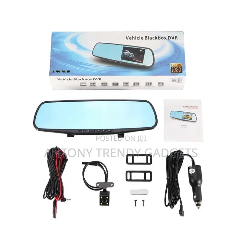 Full Hd 1080p Dual Lens Mirror Dashcam 4.3" Dvr With Night Vision