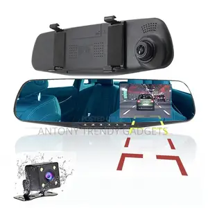 Full Hd 1080p Dual Lens Mirror Dashcam 4.3" Dvr With Night Vision
