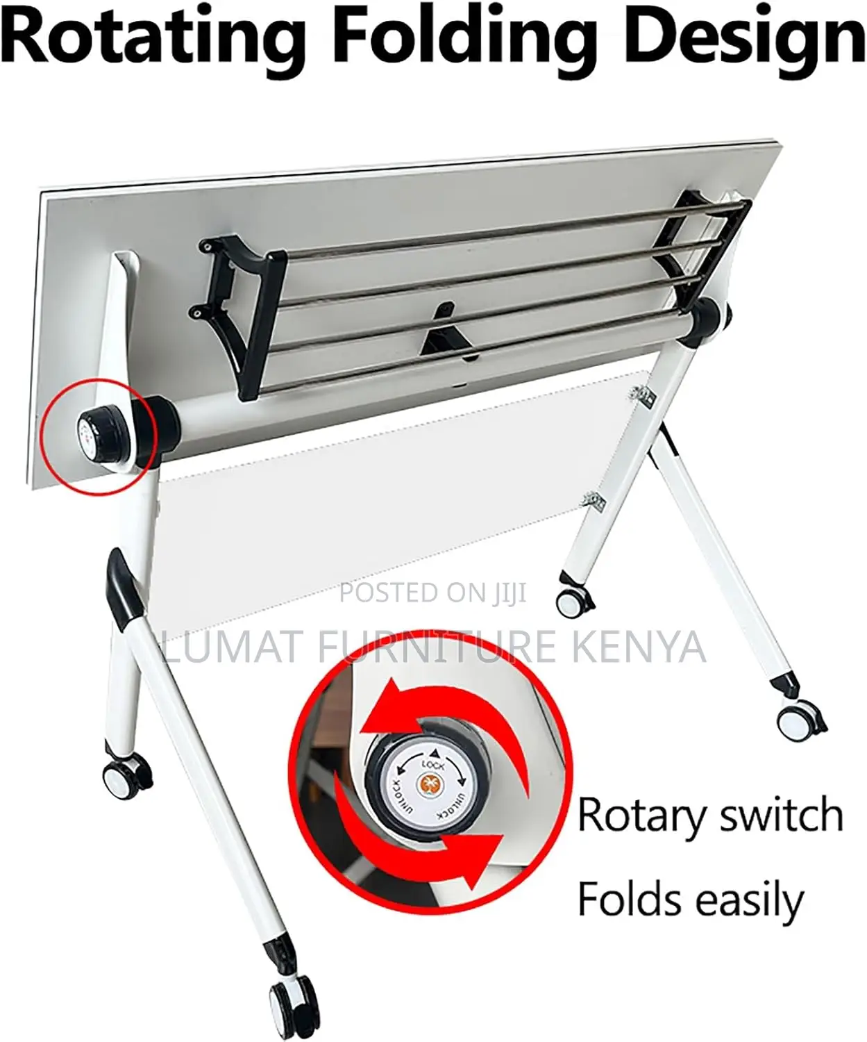 White Training Foldable Table