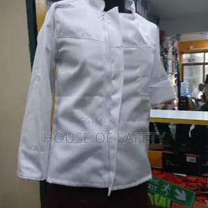 Industrial White Chef Jackets Zipped Closure