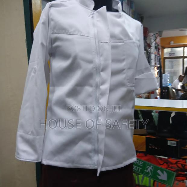 Industrial White Chef Jackets Zipped Closure - thumbnail 3